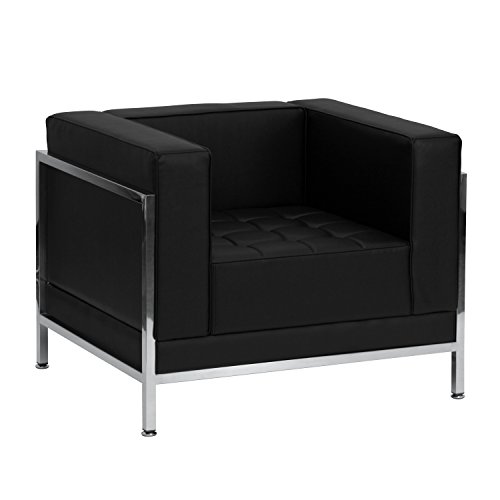 Flash Furniture Kerusi Lembut Kulit Hitam Kontemporari ...