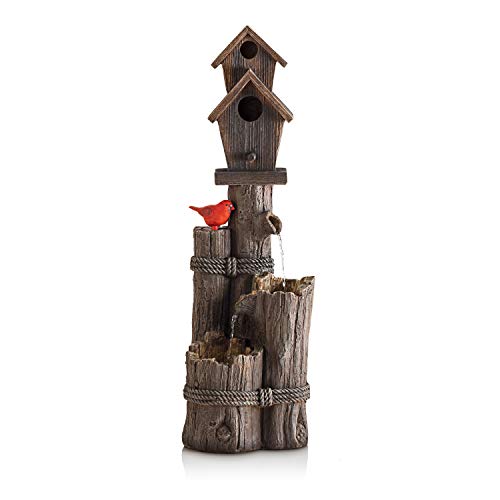 Alpine Corporation 35' Tinggi Luaran 3-Tier Birdhouse W...