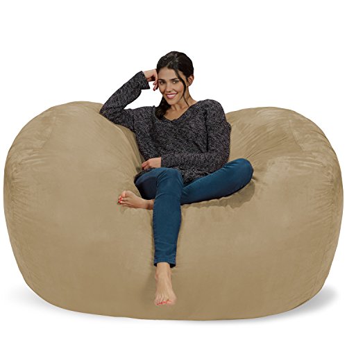 Chill Sack Kerusi Bean Bag: Beg Perabot Buih Memori Besar 6' dan Kerusi Besar - Sofa Besar dengan Penutup Gentian Mikro Lembut