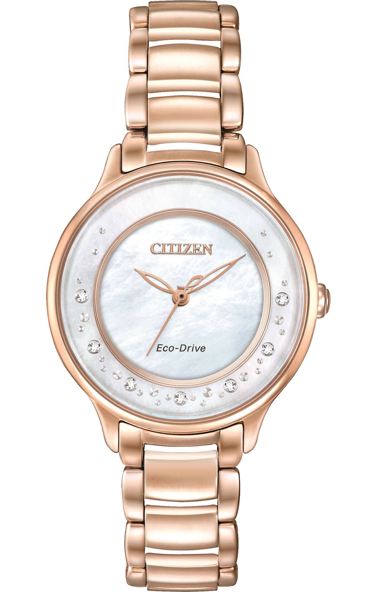 Citizen Watch Company Jam Tangan Citizen Eco-Drive EM0382-86D Lingkaran Waktu Rose Gold Wanita