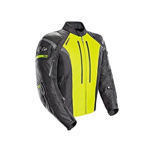 Joe Rocket Jaket Tekstil Hitam/Hi-Viz Kuning Lelaki Ato...