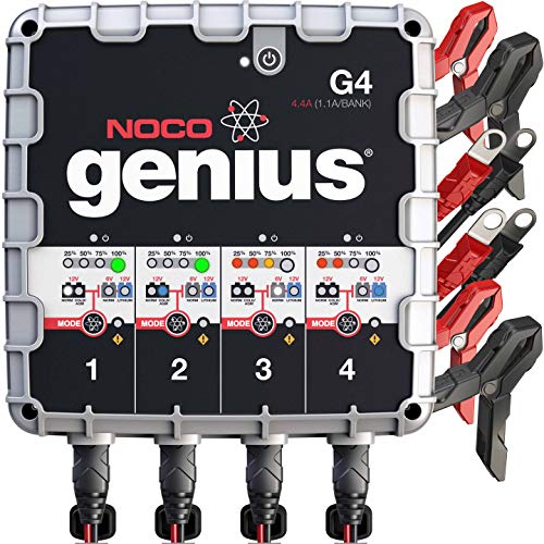 NOCO Pengecas dan Penyelenggara Bateri 4 Bank Genius G4 6V/12V 4.4 Amp