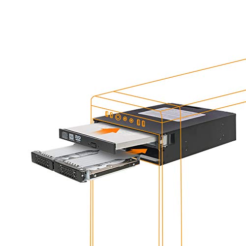 Icy Dock Full Metal 2 Bay 2.5' SAS/SATA HDD & SSD Backplane Cage dengan Slim ODD Dulang untuk Luaran 5.25' Bay | ToughArmor MB994IPO-3SB