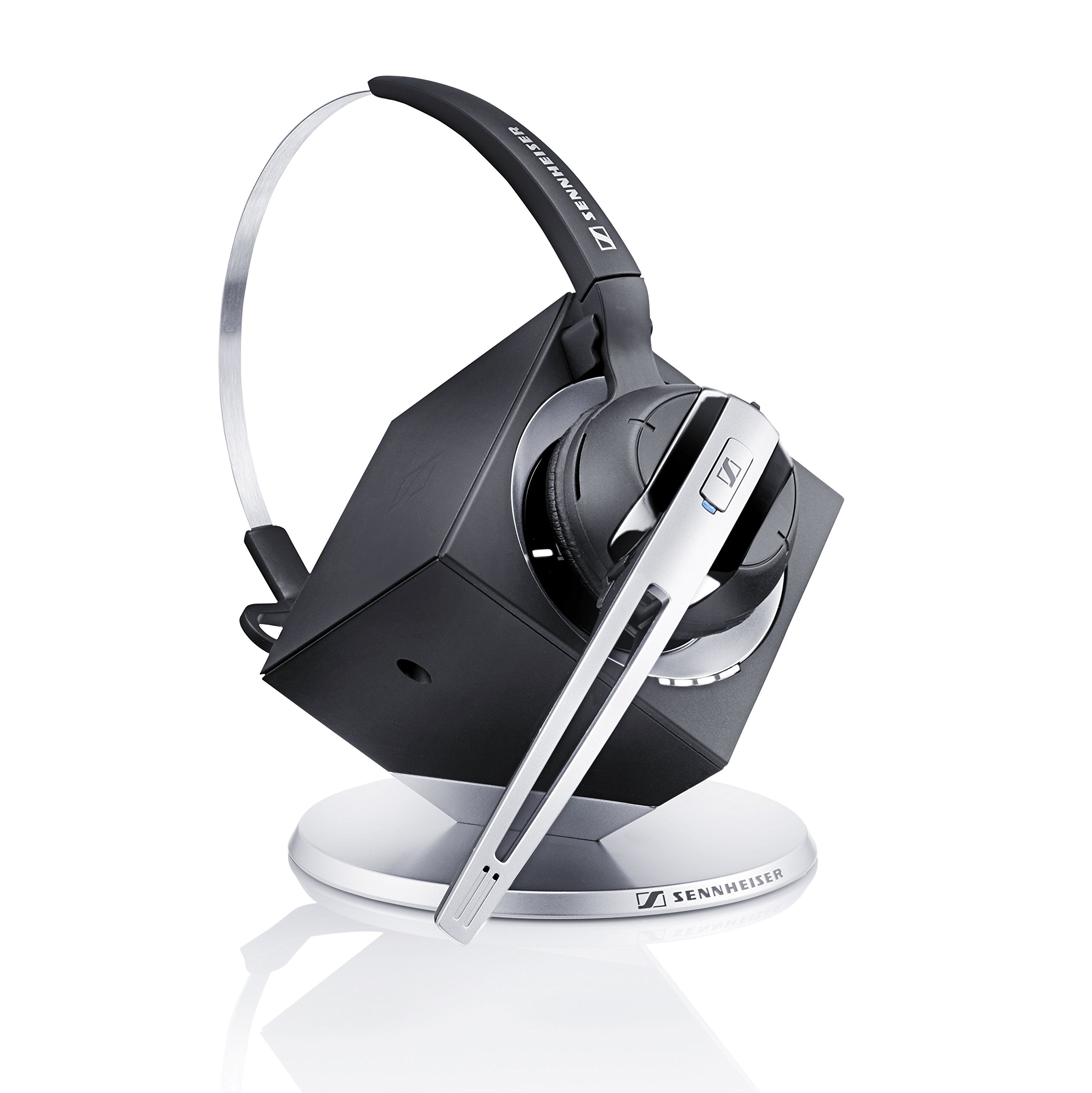 Sennheiser Headset Pejabat Wayarles Boleh Tukar OfficeRunner dengan Mikrofon - DECT 6.0 (Perak Klasik)