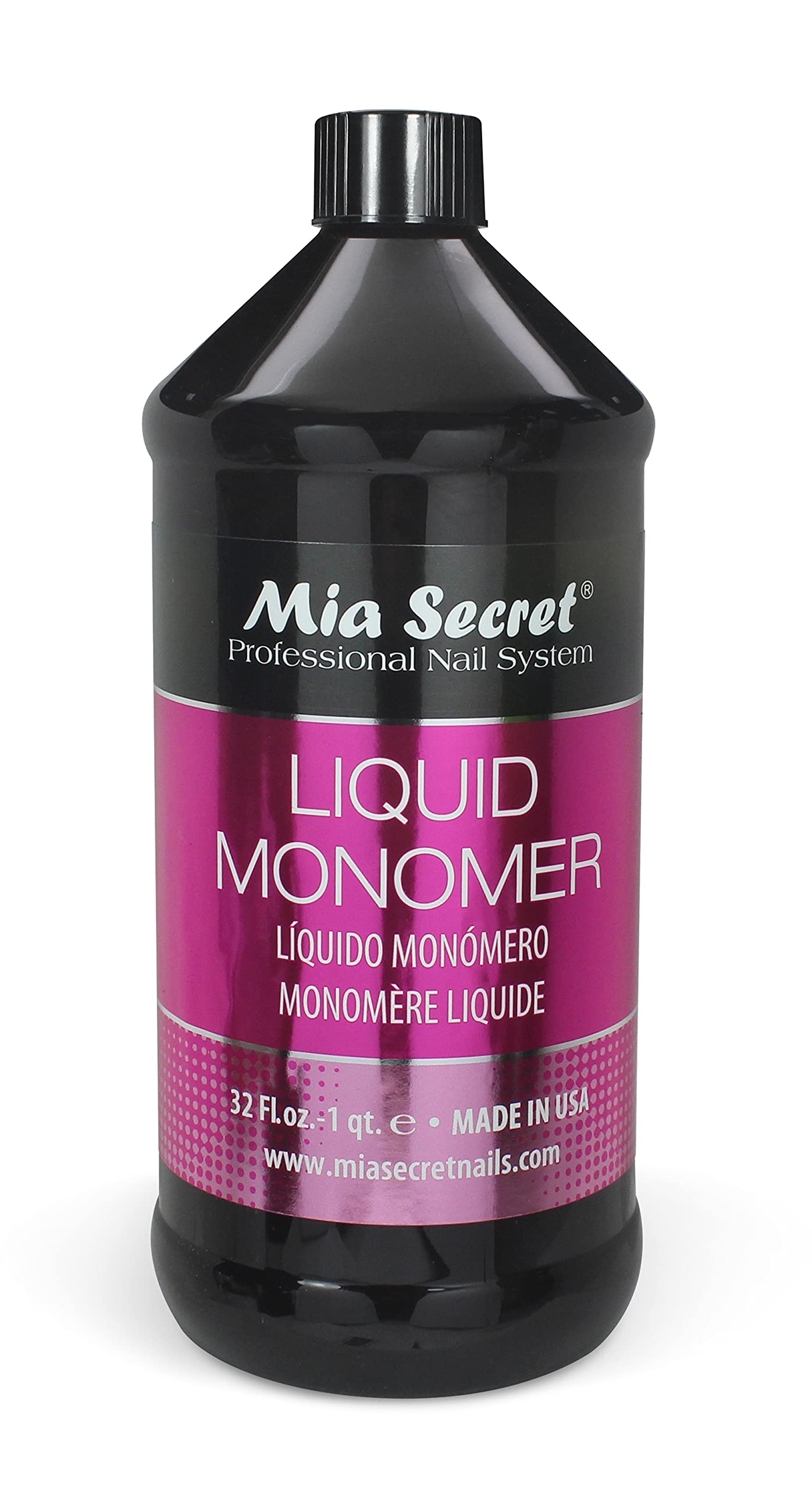 Mia Secret 32 oz Cecair Monomer - Cecair Kuku Akrilik Profesional untuk Serbuk Akrilik - Monomer EMA - Cecair Monomer Kuku - Cecair kuku akrilik monomer ema