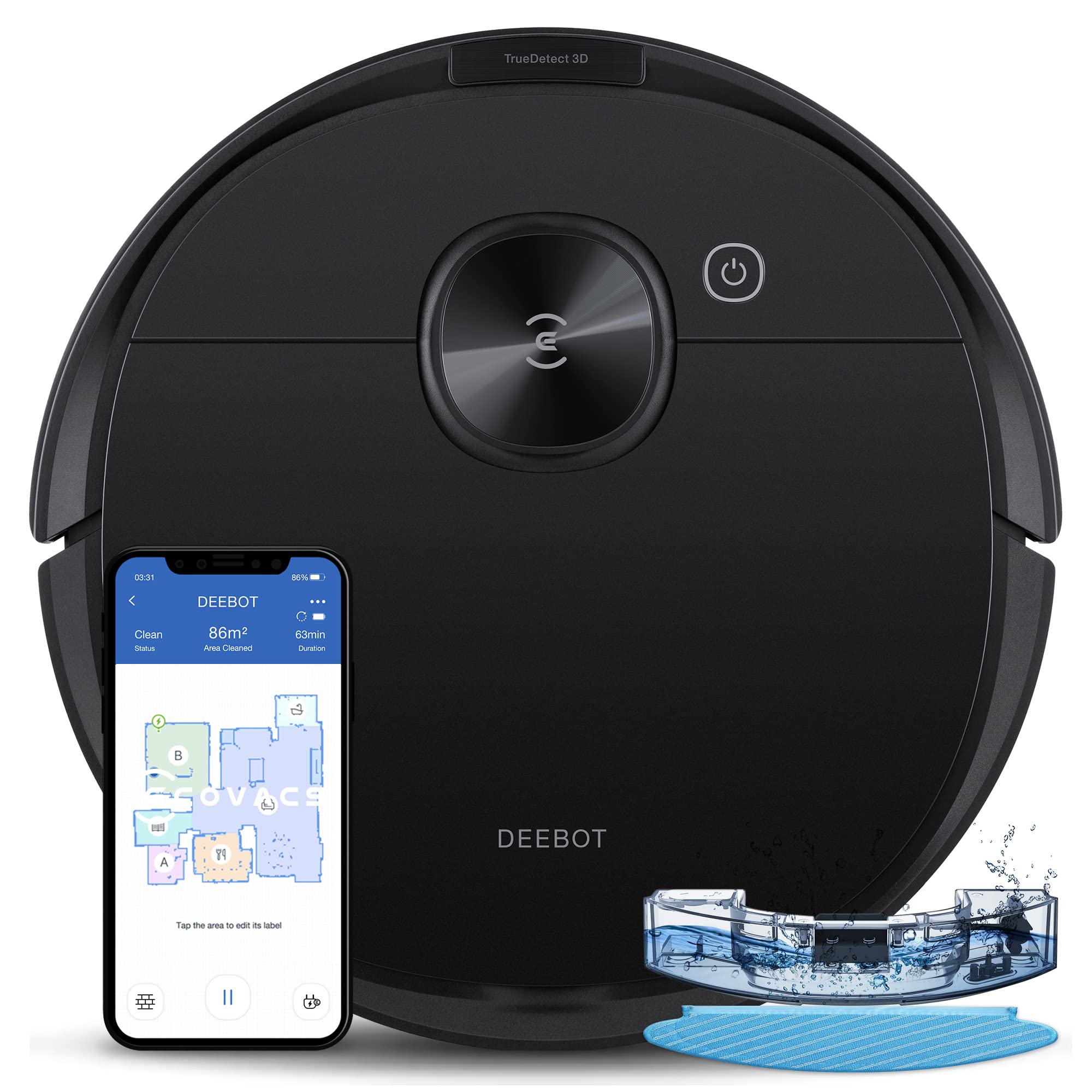 ECOVACS Vakum dan Mop Robot Siri Deebot N8 Pro