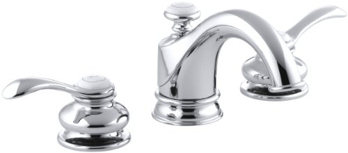 KOHLER Fairfax K-12265-4-CP 2-Handle Faucet Bathroom yang luas dengan Pemasangan Saluran Logam dalam Chrome yang Dipoles