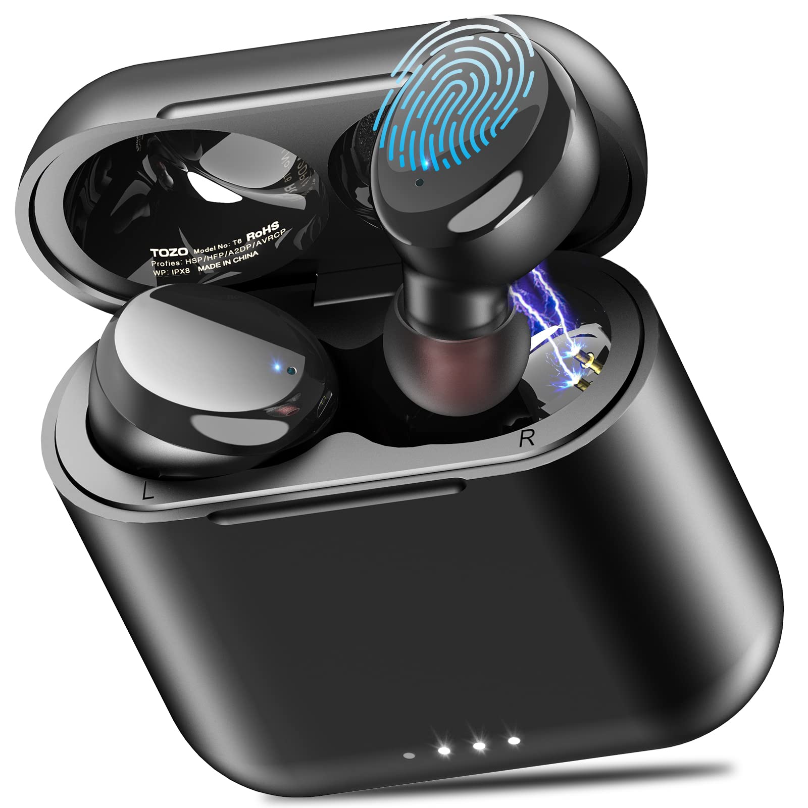 TOZO T6 True Wireless Earbuds Bluetooth 5.3 Fon ...