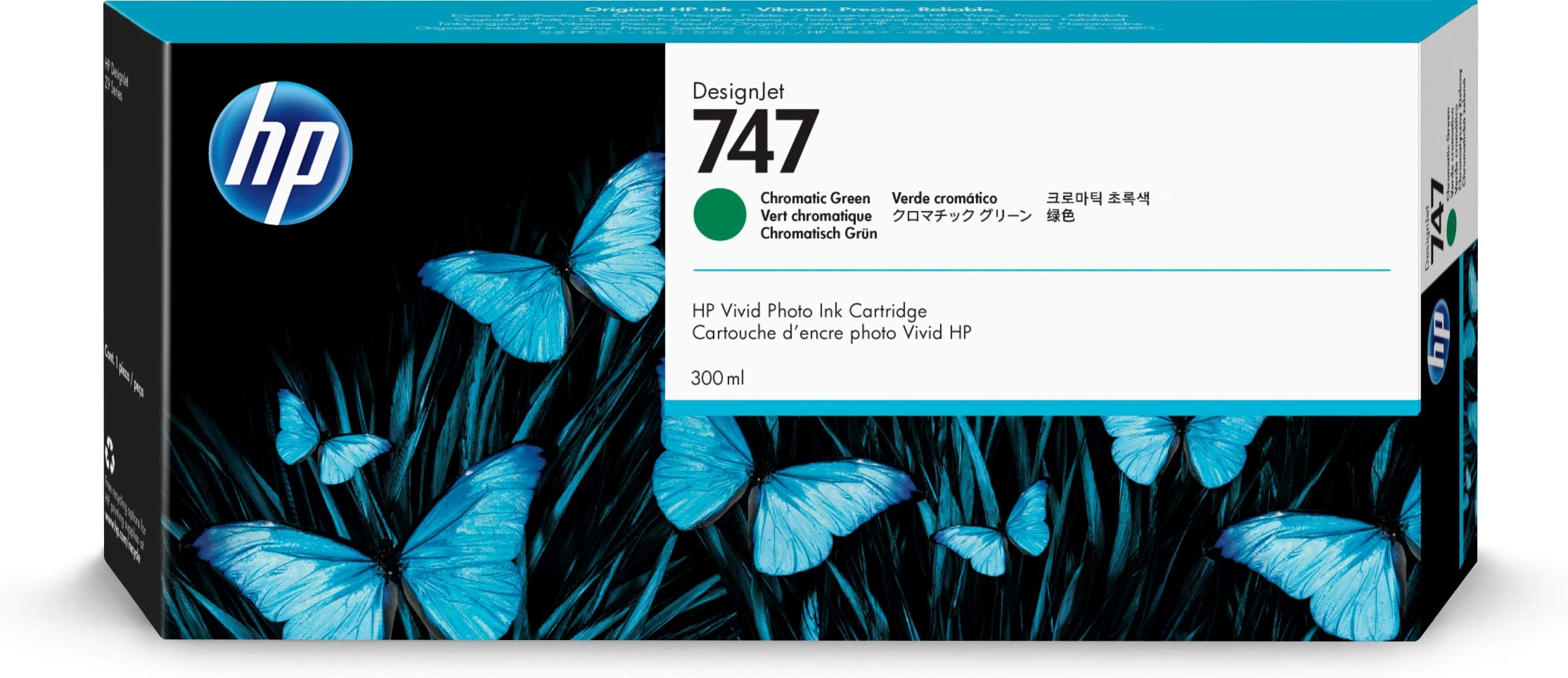 HP 747 Katrij Dakwat Tulen 300 ml Hijau Chromatic (P2V8...