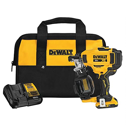 DEWALT DCN45RND1 20V 15 Darjah Lithium-Ion Coil Roofing Kit Nailer