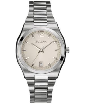 Bulova Jam Tangan 96M126 Klasik Analog Wanita Jam Tangan Putih Kuarsa Jepun