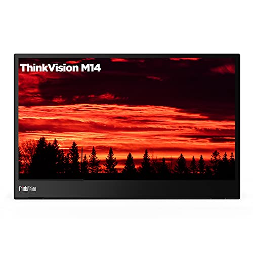 Lenovo ThinkVision M14 14' Monitor IPS HD Penuh 1920x10...