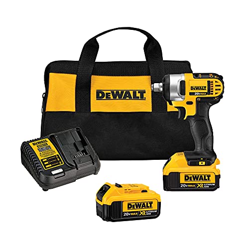 DEWALT DCF880HM2 20-volt MAX Lithium Ion 1/2-Inci Kit Sepana Kesan dengan Cincin Babi