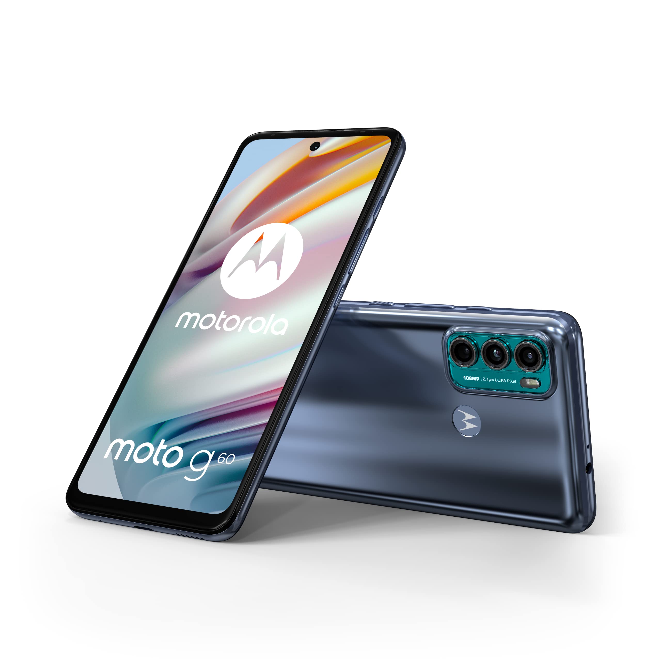 Motorola Moto G60 Dual-SIM 128GB ROM + 6GB RAM (GSM Sahaja | Tiada CDMA) Kilang Dibuka Kunci Telefon Pintar 4G/LTE (Dynamic Grey) - Versi Antarabangsa