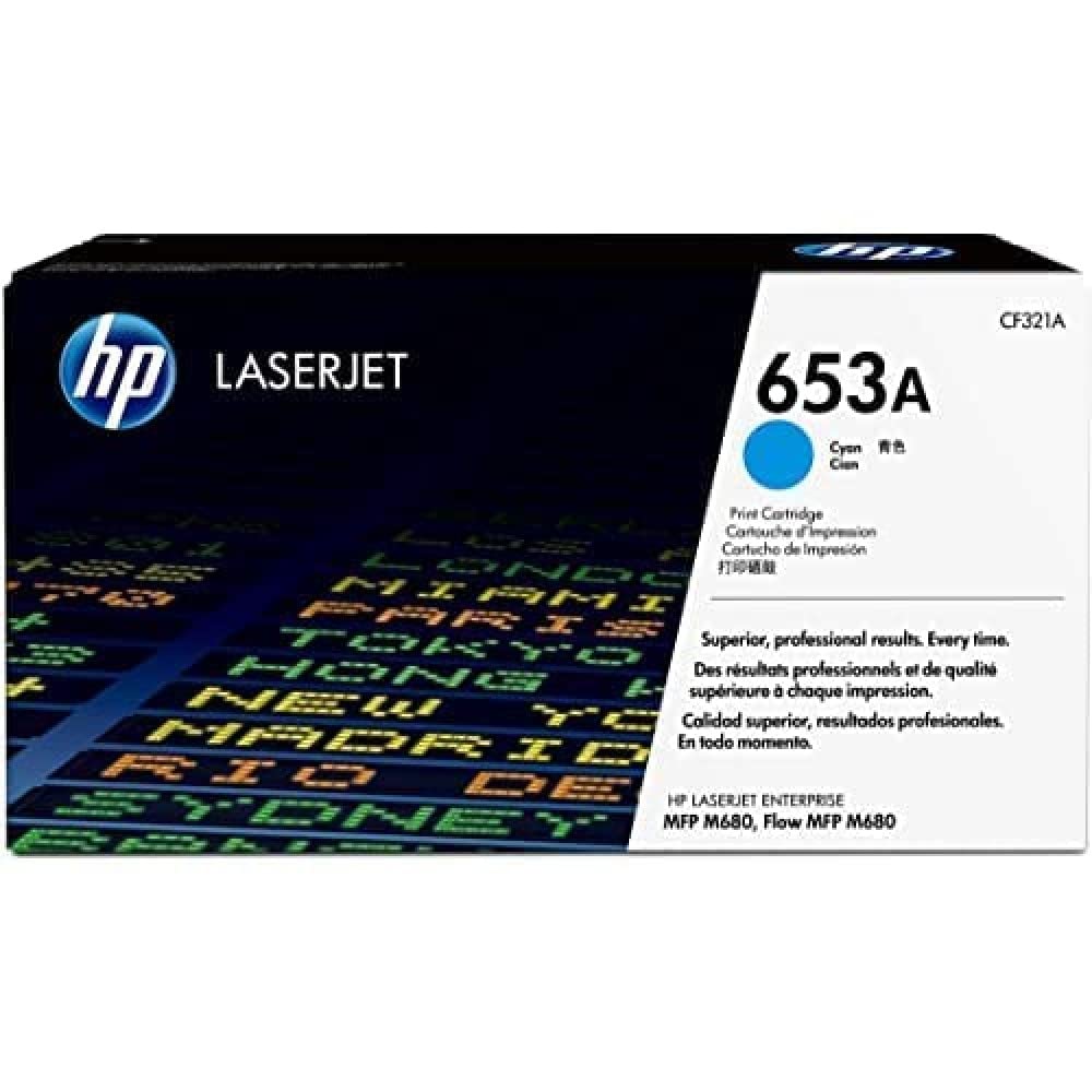 HP Kartrij Toner Cyan 653A Asli | Berfungsi dengan Colo...