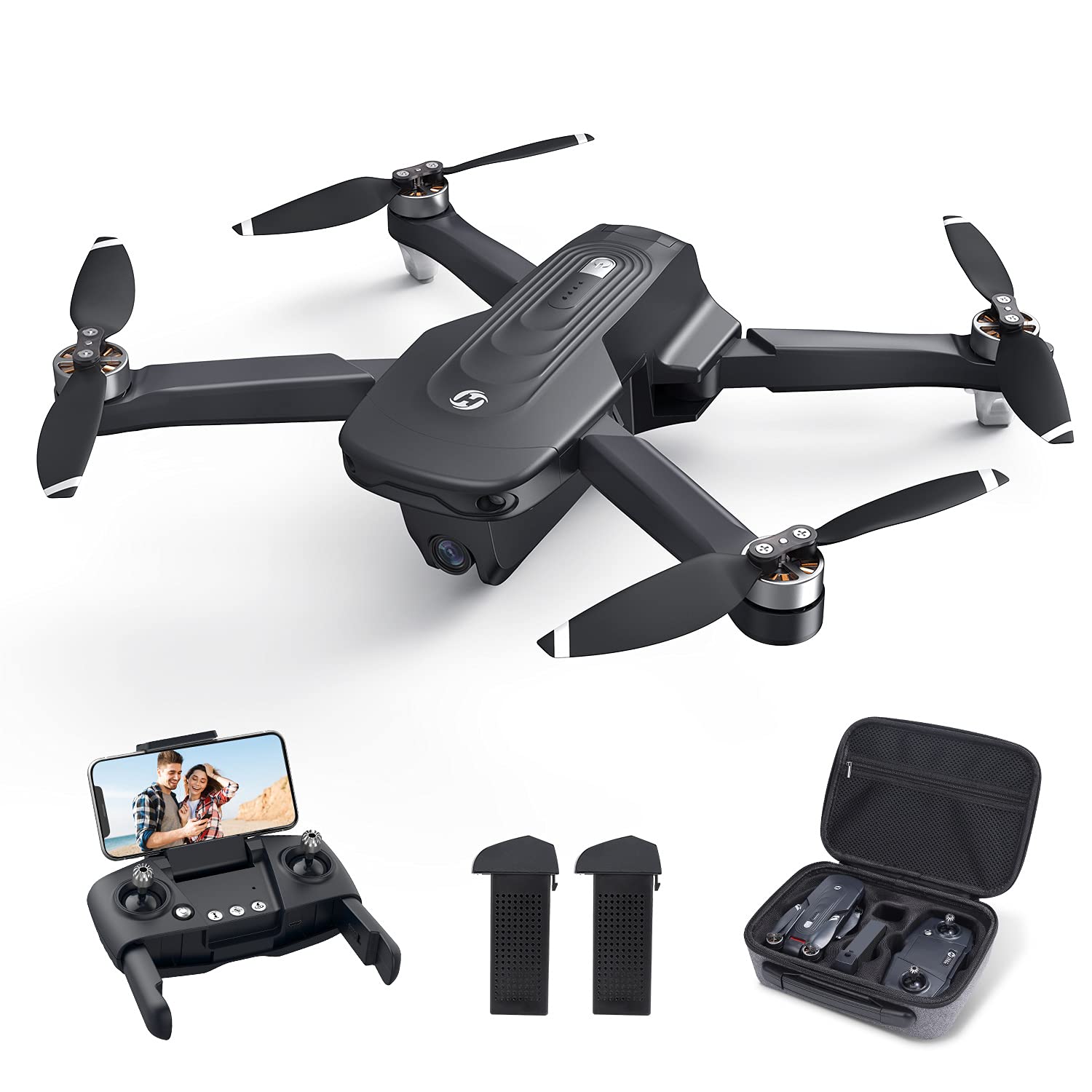  Holy Stone "GPS Drone dengan Kamera 4K untuk Dewasa - HS175D RC Quadcopter dengan Auto Return, Ikut Saya, Motor Tanpa Brush, Circle Fly, Waypoint Fly, Altitud Hold, Mod Tanpa Kepala, 46 Minit...