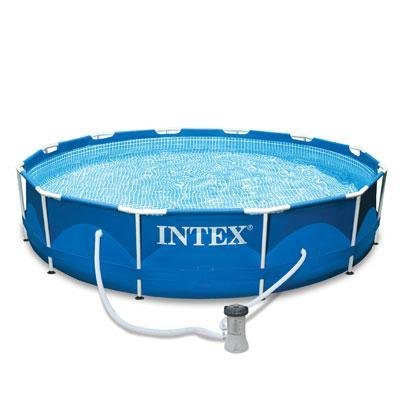 Intex Set Bingkai Logam 12' x 30' Di Atas Kolam Renang ...