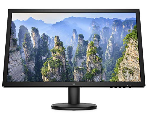 HP Monitor FHD V24 | Monitor Komputer HD Penuh pepenjuru 24-inci dengan Kadar Segar Semula 75Hz dan AMD Freesync | Skrin Cahaya Biru Rendah dengan Port HDMI dan VGA | (9SV71AA)