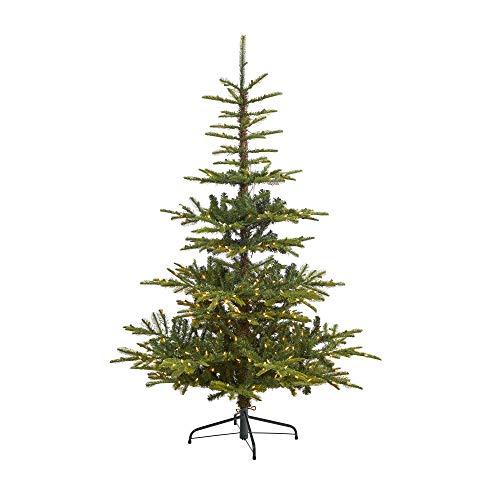 Nearly Natural kaki Pokok Krismas Tiruan Washington Spruce Berlapis dengan 350 Lampu Jelas dan 705 Cawangan Boleh Dilentur