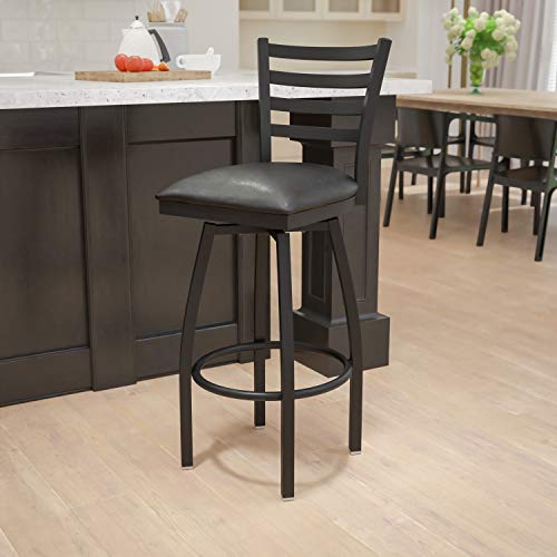 Flash Furniture HERCULES Series Black Ladder Back Swive...