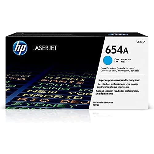 HP Kartrij Toner Cyan 654A Asli | Berfungsi dengan Colo...