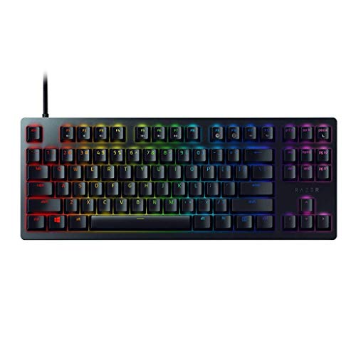 Razer Huntsman Tournament Edition TKL Tenkeyless Gaming Keyboard: Suis Papan Kekunci Terpantas Pernah - Suis Optik Linear - Pencahayaan RGB Chroma - Kap Kekunci PBT - Memori Onboard - Hitam Klasik