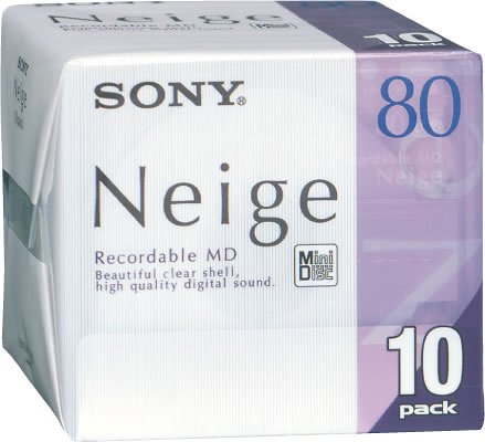 Sony MD80 Minidisc Neige 80 Minit Pack 10