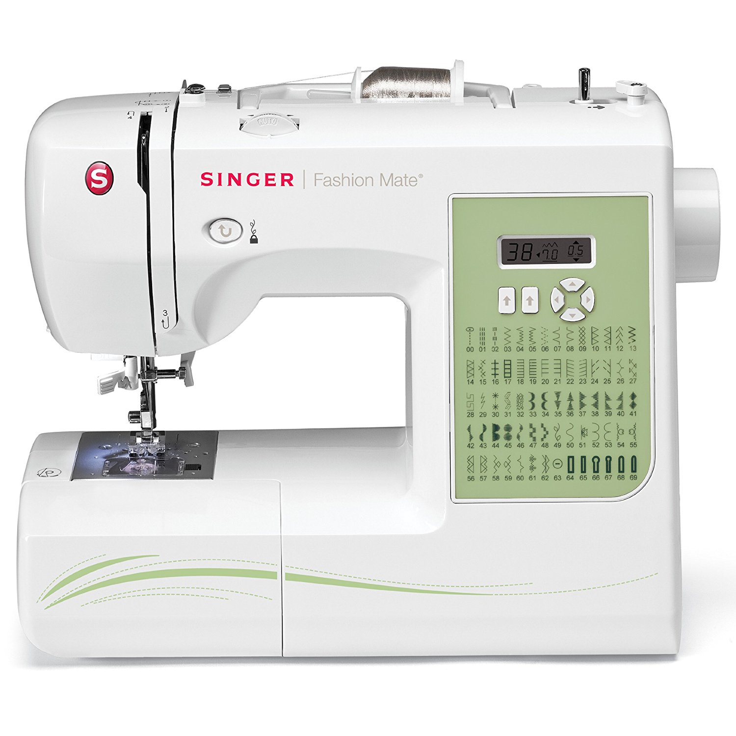 Singer 7256 Fashion Mate 70-Stitch Mesin Jahit Lengan Bebas Berkomputer dengan Benang Jarum Automatik