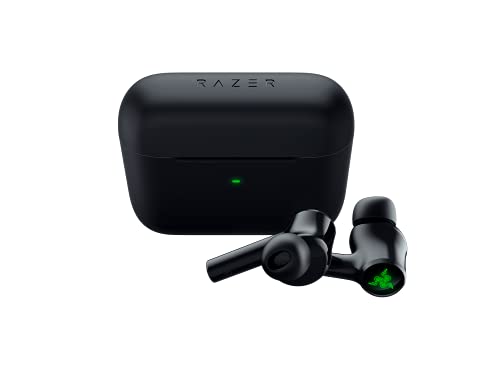  Razer Earbud Permainan Bluetooth Hammerhead True Wireless (Generasi ke-2): Pencahayaan RGB Chroma -60ms Kependaman Rendah- Pembatalan Bunyi Aktif - Mikrofon Pembatalan Bunyi Persekitaran Dwi- Hitam...