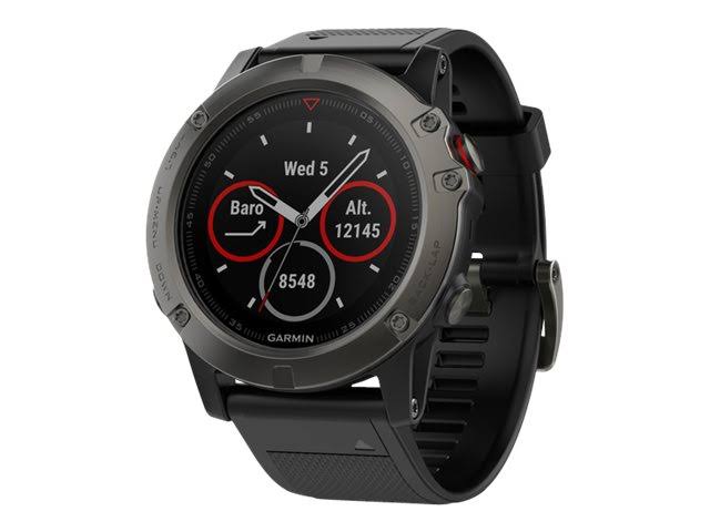 Garmin Fenix ​​5X Sapphire - Slate Grey dengan Jalur Hitam