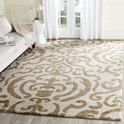 Safavieh Florida Shag Collection SG462-1113 Cream and B...