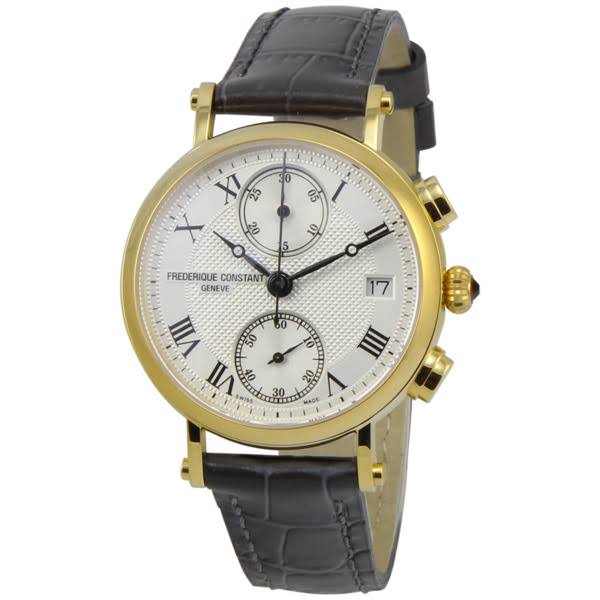 Frederique Constant Paparan Analog Klasik FC291MC2R5 Wanita Jam Tangan Swiss Quartz Brown