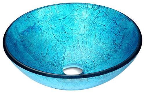 ANZZI Accent Moden Tempered Glass Vessel Bowl Sink in B...