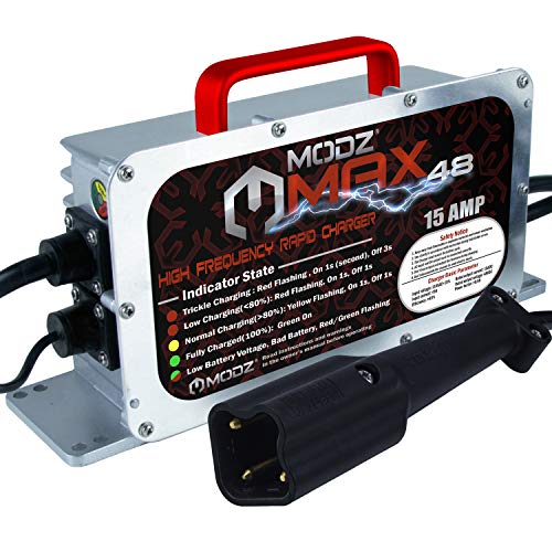 MODZ Max48 15 AMP Yamaha G29 Drive & Drive 2 Pengecas Bateri untuk Kereta Golf 48 Volt