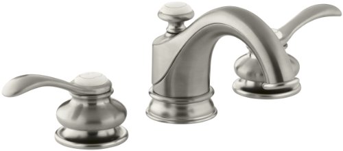 KOHLER Fairfax K-12265-4-BN 2-Handle Faucet Bathroom yang luas dengan Pemasangan Saliran Logam dalam Nikel Berus