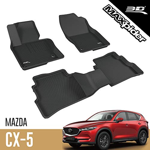 3D MAXpider Set Lengkap Custom Fit All-Weather Floor Mat untuk Mazda Terpilih